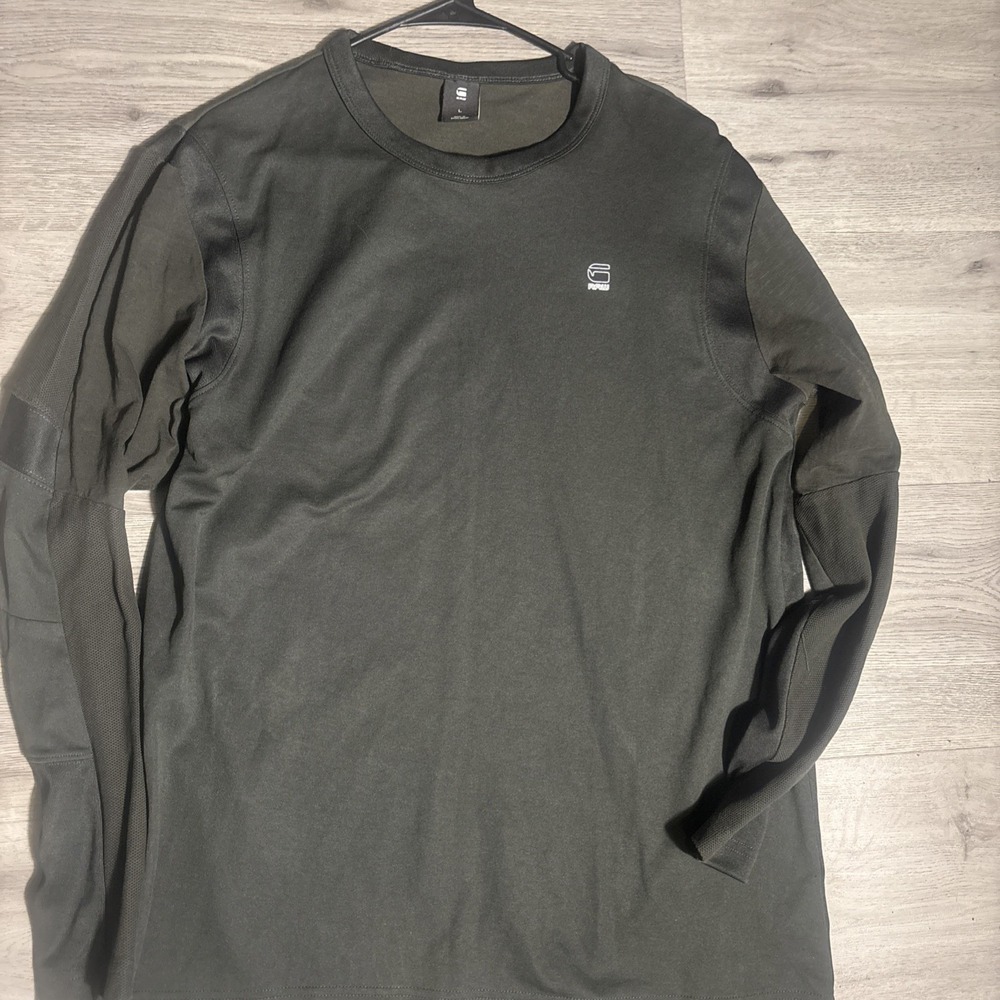 G-Star RAW Long Sleeve T-Shirt Men's L Black Logo‎ Tee Premium Casual
